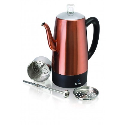 PER08 Electric Percolator 8 Cup Stainless Steel Coffee Pot Maker 