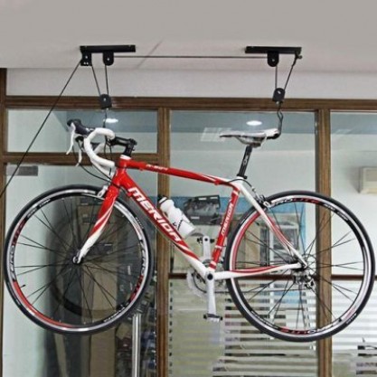 Bicycle Lift Ceiling Mounted Hoist Storage Garage Hanger Pulley Rack
