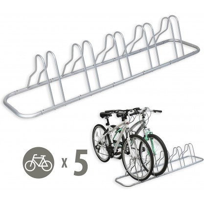 Bicycle Floor Parking Adjustable Storage Stand for 5 Bikes