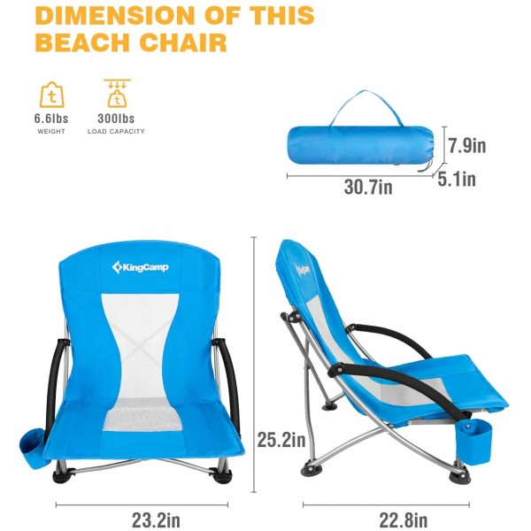 Camping Chair with Low Mesh Back