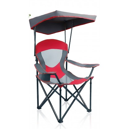 Heavy Duty Canopy Lounge Chair with Cup Holder (Red)