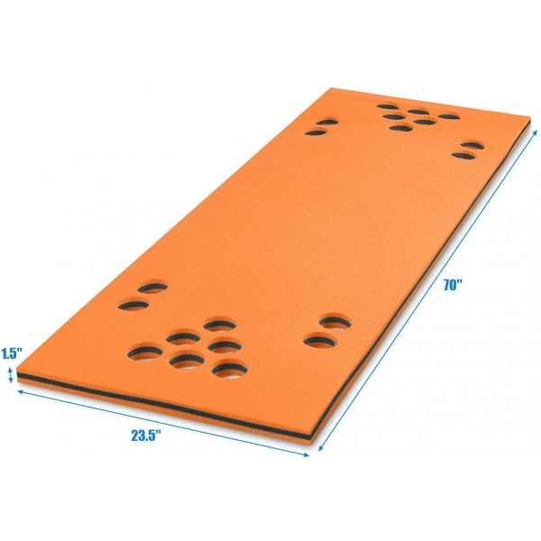 3-Layer Tear-Resistant Foam Water Pad Mat with Cup Holes (5.5'x 23.5'')