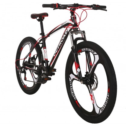 26-Inch 21-Speed Mountain Bike with Double Disc Brake(Red)