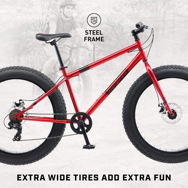 Mens Mountain Bike with Fat Tires(7-Speed, 26-inch Wheels)