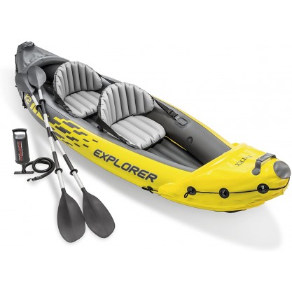 Inflatable Kayak Set with Aluminum Oars and High Output Air Pump