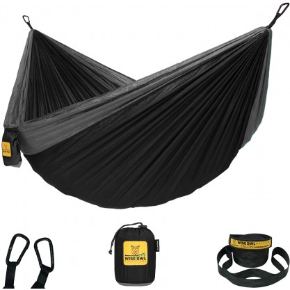Portable Hammock with Tree Straps for Travel(Black)