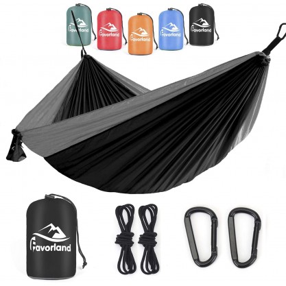 Large Camping Hammock with Straps and Steel Carabiners Nylon