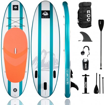 Inflatable Stand Up Paddle Board W Free Premium SUP Accessories & Backpack, Non-Slip Deck