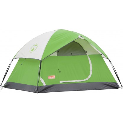 Green Sundome Tent with  Large Windows and Storage Pockets