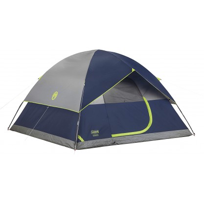 Navy Sundome Tent with  Large Windows and Storage Pockets