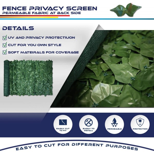  Artificial Faux Ivy Leaf Decorative Fence Screen  Ivy Leaf Decorative Fence Screen