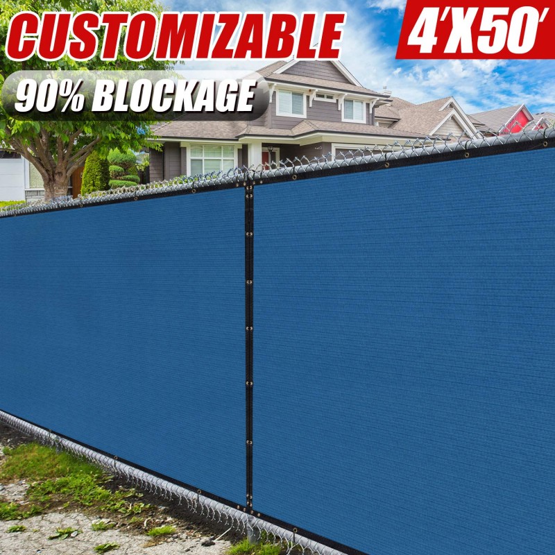  4' x 50' Green Fence Privacy Screen Windscreen,with Bindings & Grommets, Heavy Duty for Commercial and Residential, 90% Blockage, Cable Zip Ties Included