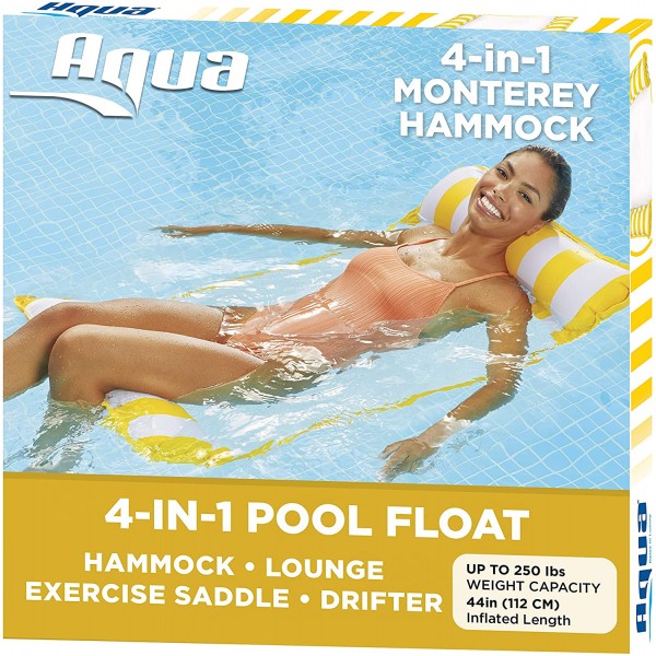 Inflatable Pool Float, 4-in-1 Multi-Purpose Pool Hammock Pool Chair, Portable Water Hammock