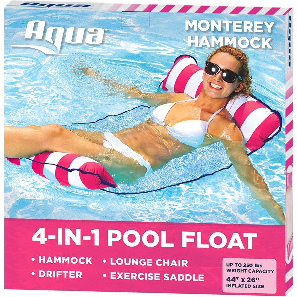 Inflatable Pool Float, 4-in-1 Multi-Purpose Pool Hammock Pool Chair, Portable Water Hammock